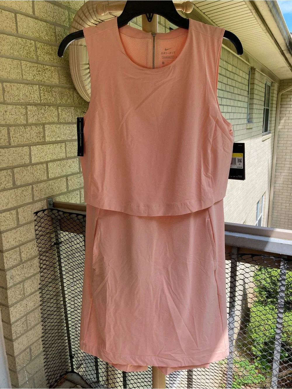 Nike Peach Orange Golf Tennis Dress Sport Sleeveless Tank Dress with Pockets